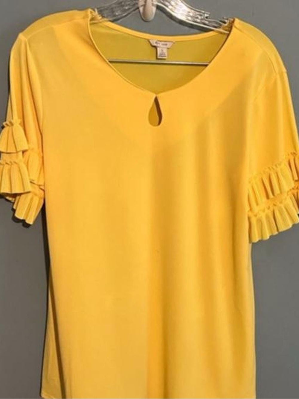 Cato’s Yellow Ruffle Sleeve Loose Office Blouse M/L